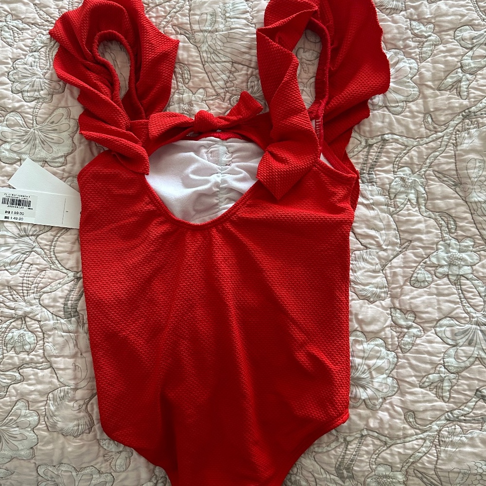 Janie and jack red one piece bathing suite size 8 nwt